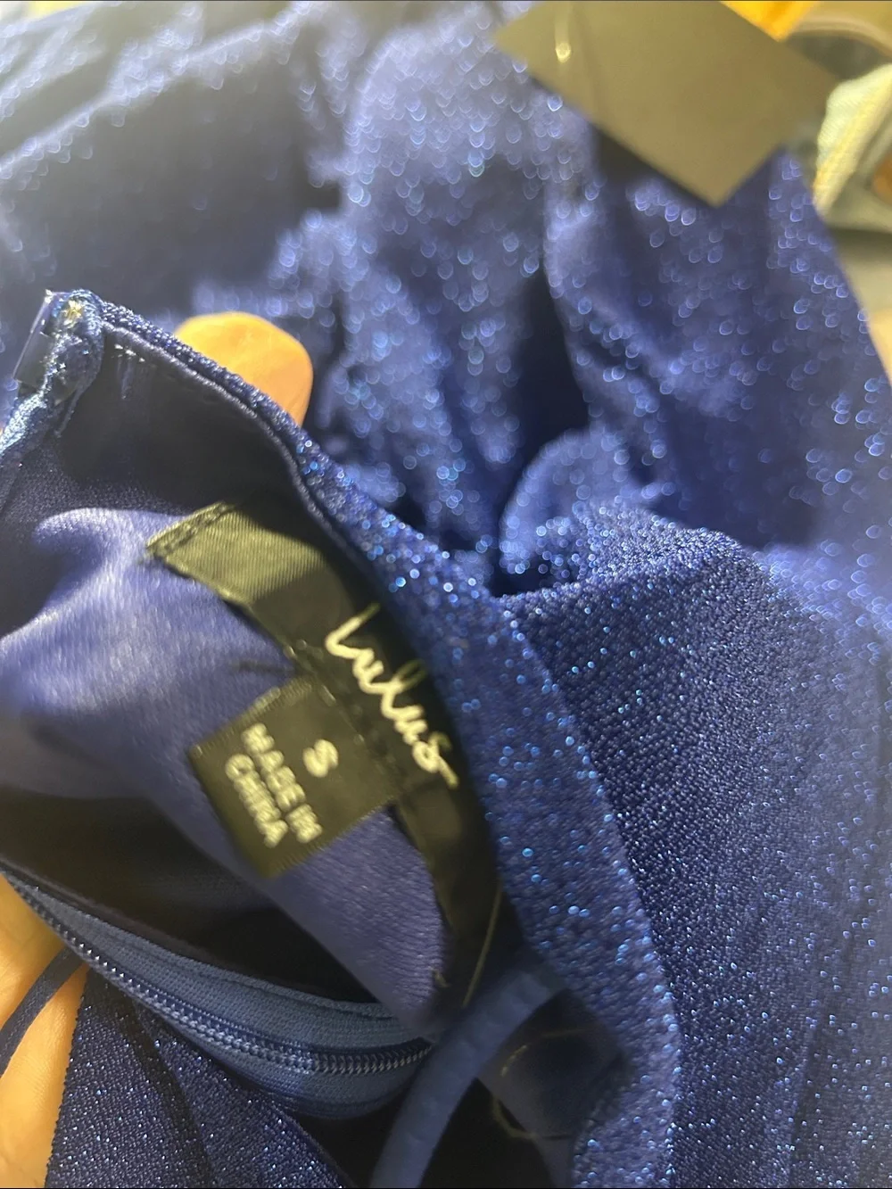 NWT Lulus Take Me Anywhere Cobalt Sparkly Asymmetrical Bodycon Mini Dress